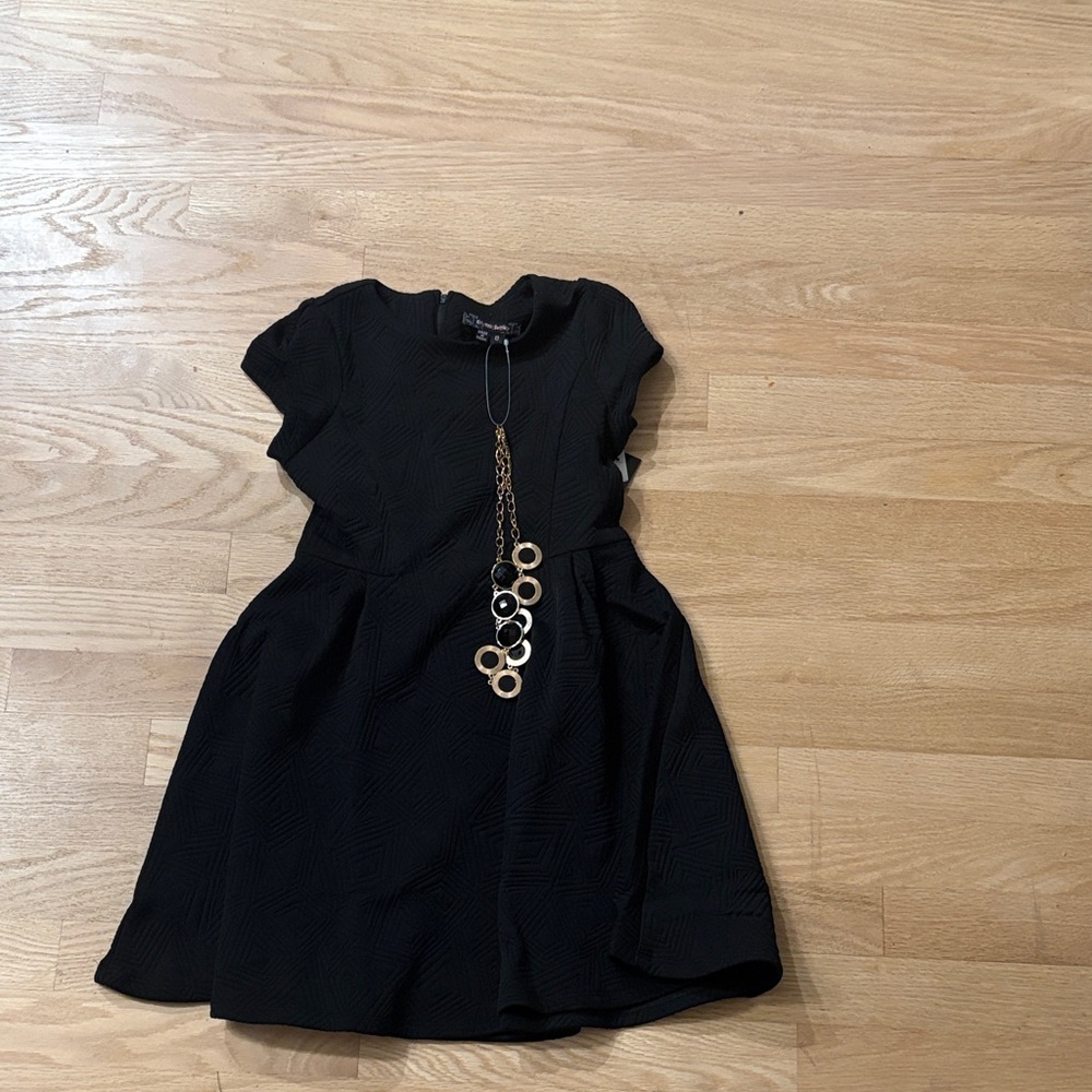 NWT My Michelle Elegant Black Kids Dress with Necklace